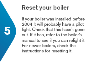 Reset your boiler