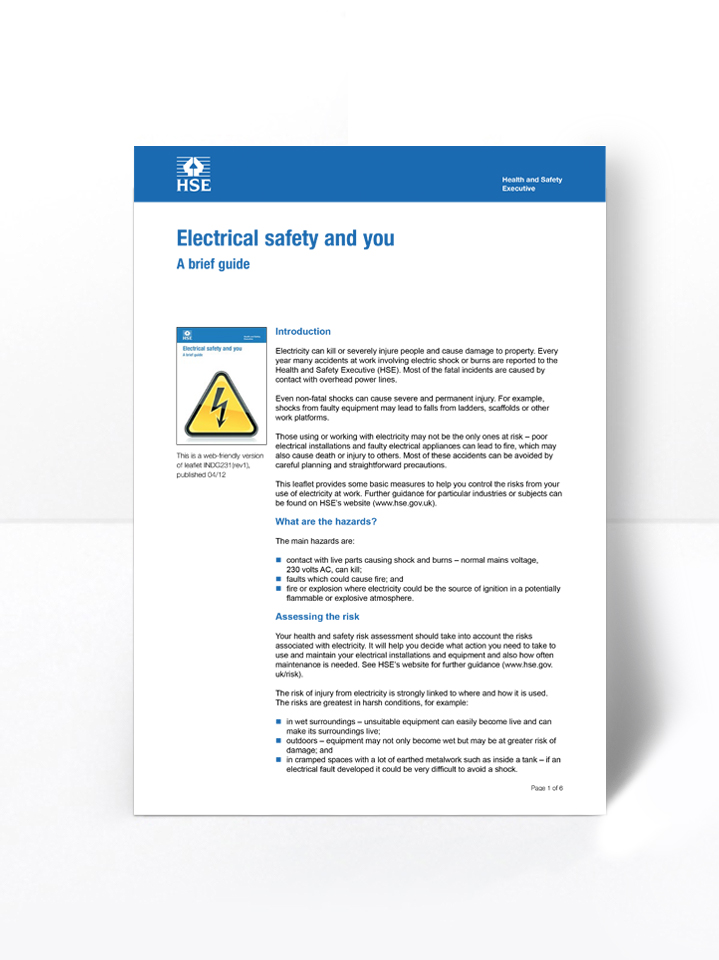 HSEs advice on Electrical Safety